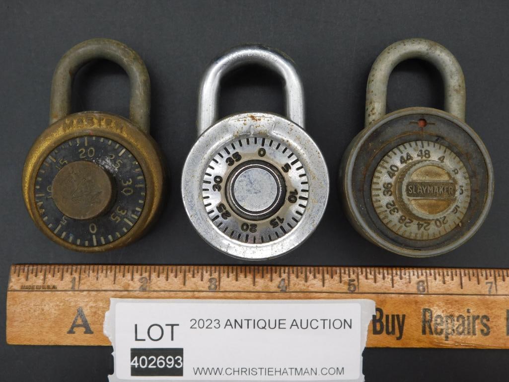 VINTAGE COMBINATION LOCK ANTIQUE - 2