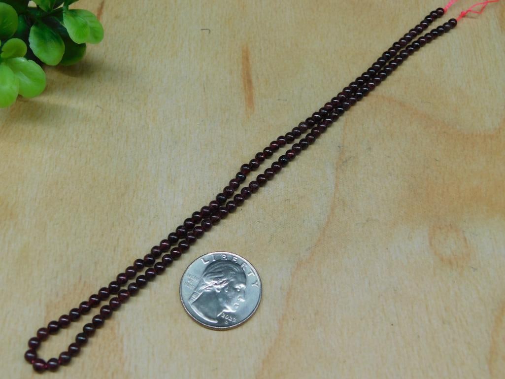 Strand of Small Garnet Beads Rock Stone Lapidary Specimen: Strand of Small Garnet Beads Rock Stone Lapidary Specimen