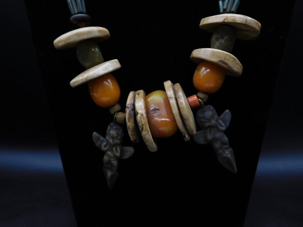 AFRICAN TRADE BEAD CEREMONIAL ORNAMENTAL NECKLACE VINTAGE ANTIQUE: AFRICAN TRADE BEAD CEREMONIAL ORNAMENTAL NECKLACE VINTAGE ANTIQUE