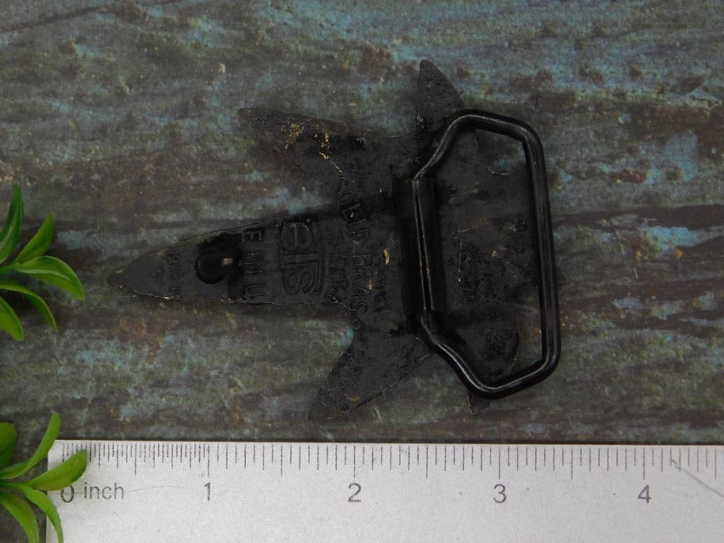 SOLID BRASS BELT BUCKLE MADE IN USA - 6