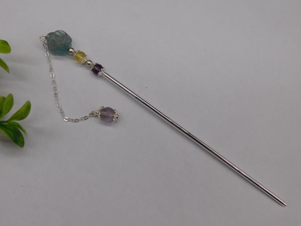 GENUINE STONE HAIR PIN ROCK STONE LAPIDARY SPECIMEN: GENUINE STONE HAIR PIN ROCK STONE LAPIDARY SPECIMEN