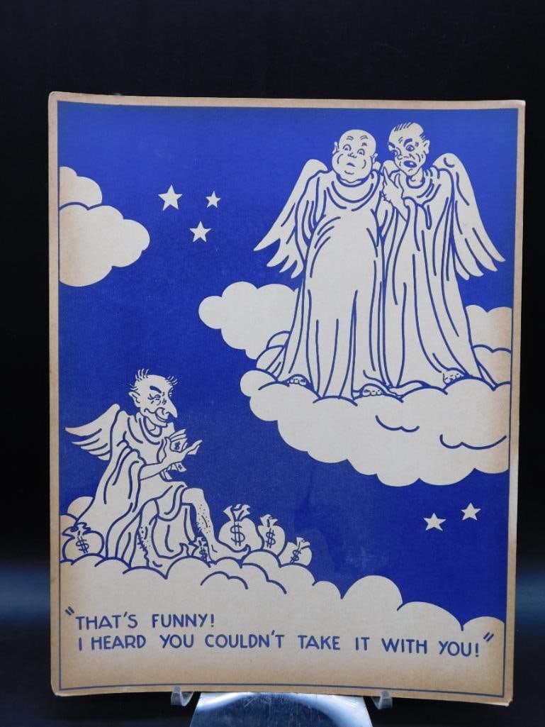 VINTAGE CARTOON COMIC ANGELS IN HEAVEN VINTAGE ANTIQUE EPHEMERA: VINTAGE CARTOON COMIC ANGELS IN HEAVEN VINTAGE ANTIQUE EPHEMERA