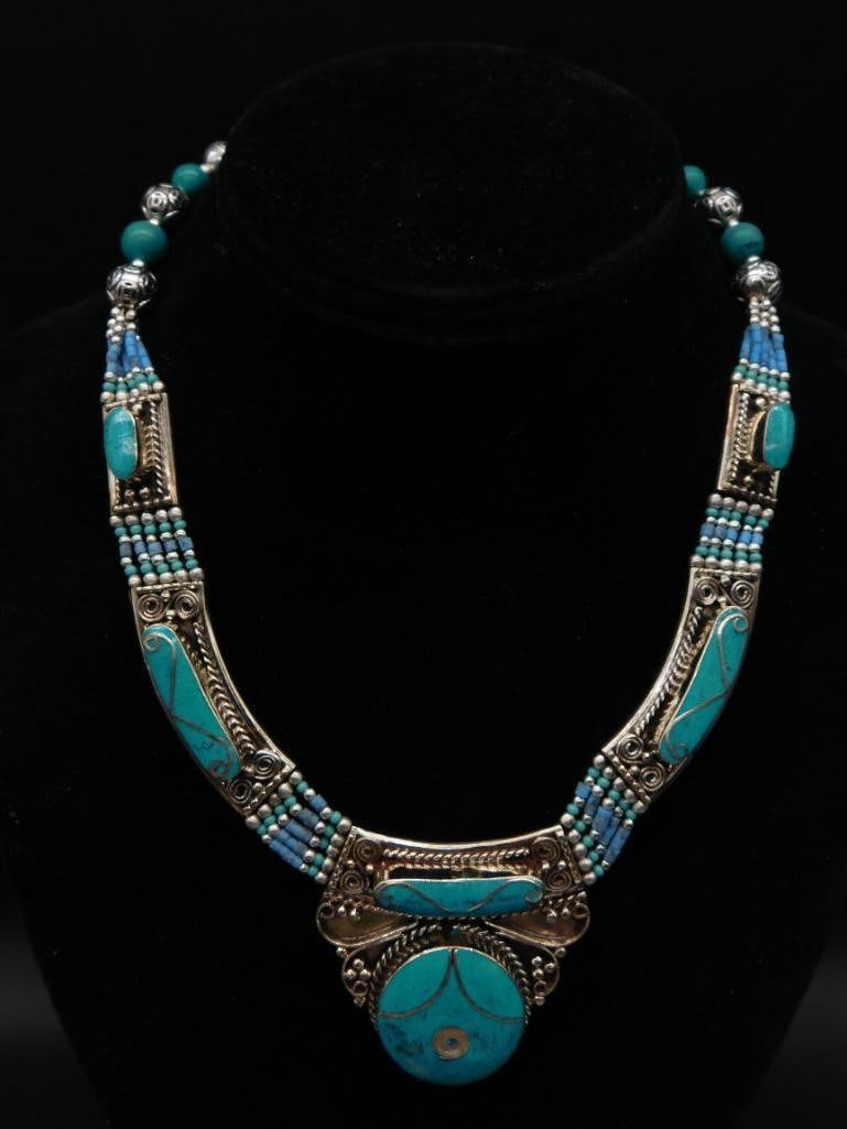 TURQUOISE NECKLACE ROCK STONE LAPIDARY SPECIMEN: TURQUOISE NECKLACE ROCK STONE LAPIDARY SPECIMEN