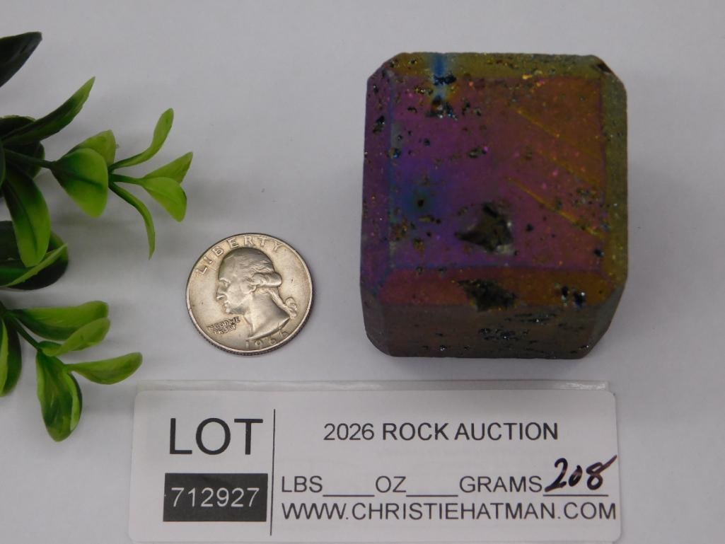DRUZY TITANIUM CUBE ROCK STONE LAPIDARY SPECIMEN - 2