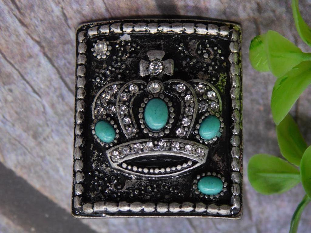 STONE-STUDDED CROWN ADJUSTABLE RING: STONE-STUDDED CROWN ADJUSTABLE RING