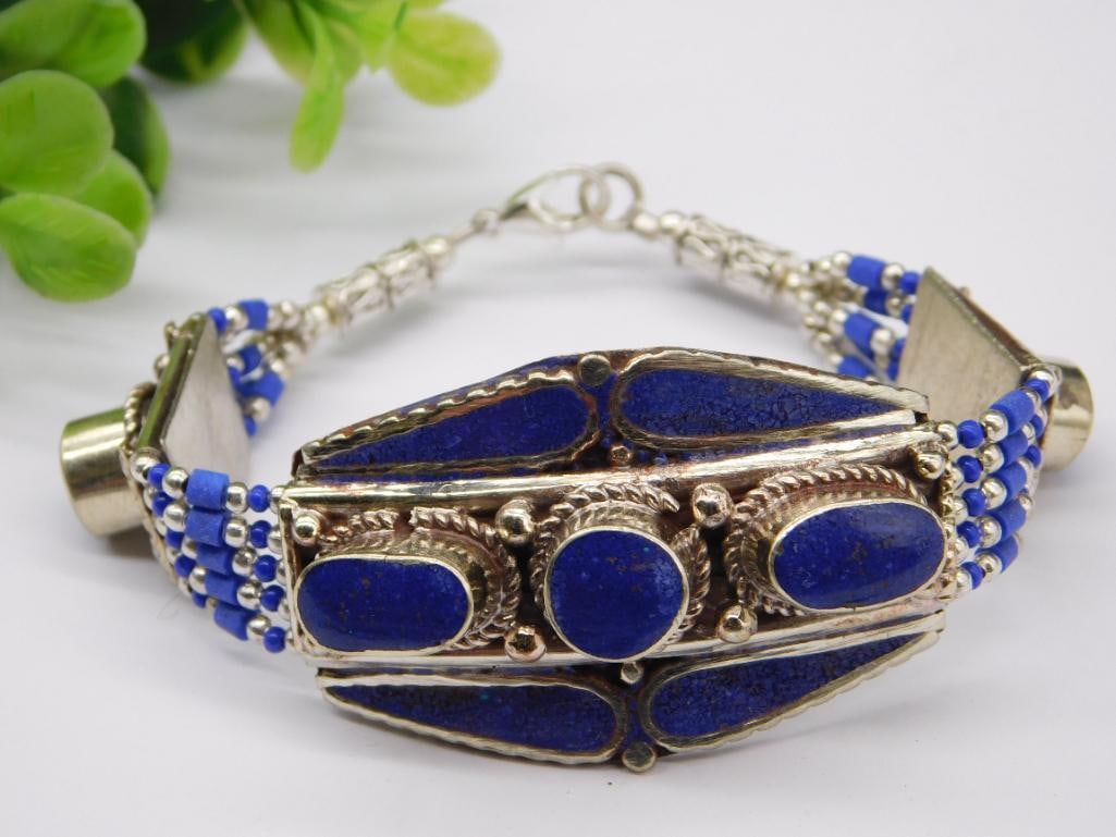 LAPIS LAZULI BRACELET ROCK STONE LAPIDARY SPECIMEN: LAPIS LAZULI BRACELET ROCK STONE LAPIDARY SPECIMEN