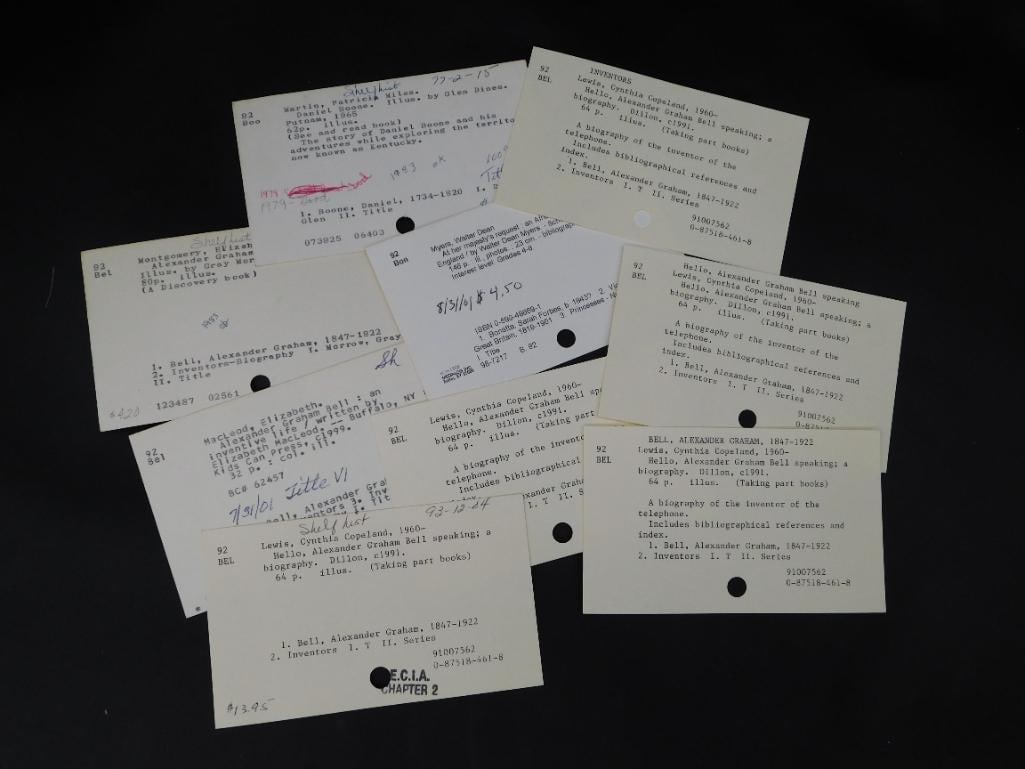 A LIBRARY CATALOG CARDS VINTAGE ANTIQUE: LIBRARY CATALOG CARDS VINTAGE ANTIQUE