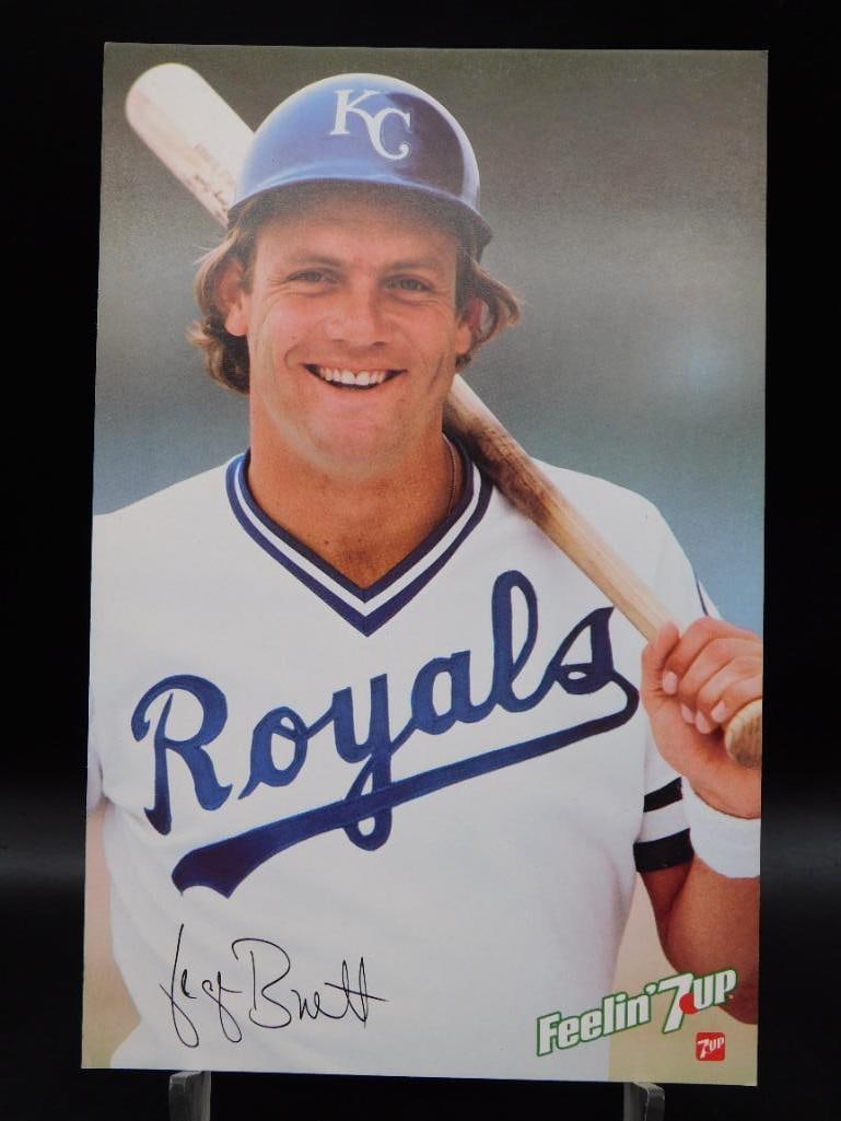 A GEORGE BRETT 7UP SIGNED ROYALS ADVERTISING POSTER: GEORGE BRETT 7UP SIGNED ROYALS ADVERTISING POSTER