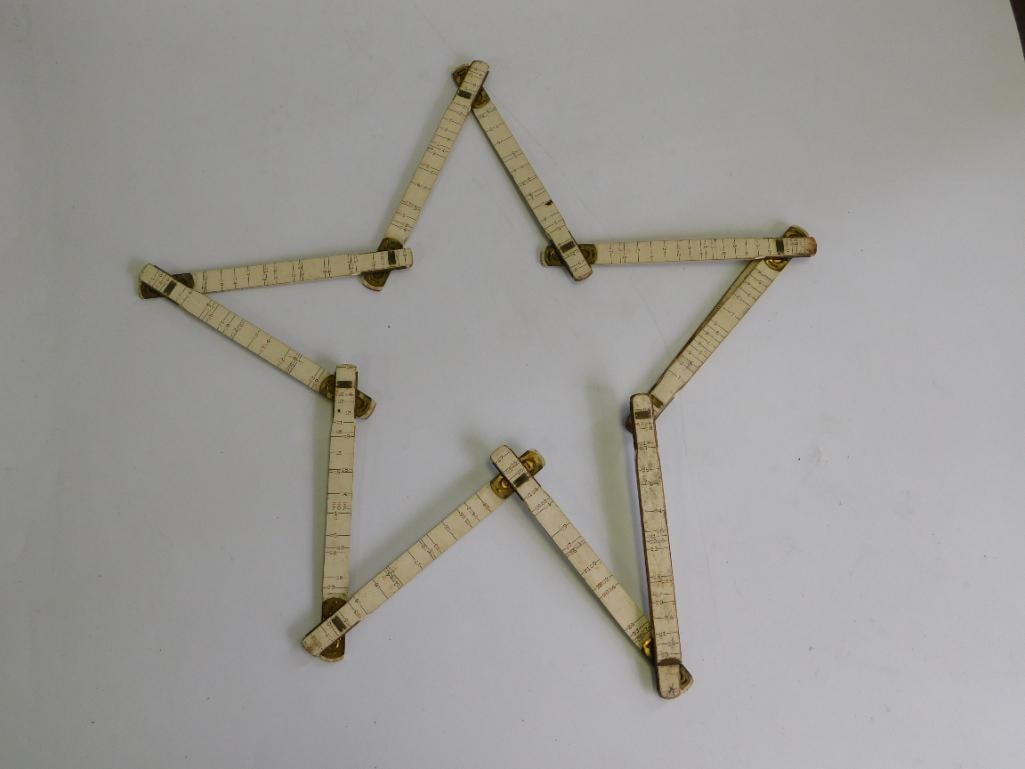 VINTAGE FOLDING WOODEN RULER ANTIQUE: VINTAGE FOLDING WOODEN RULER ANTIQUE