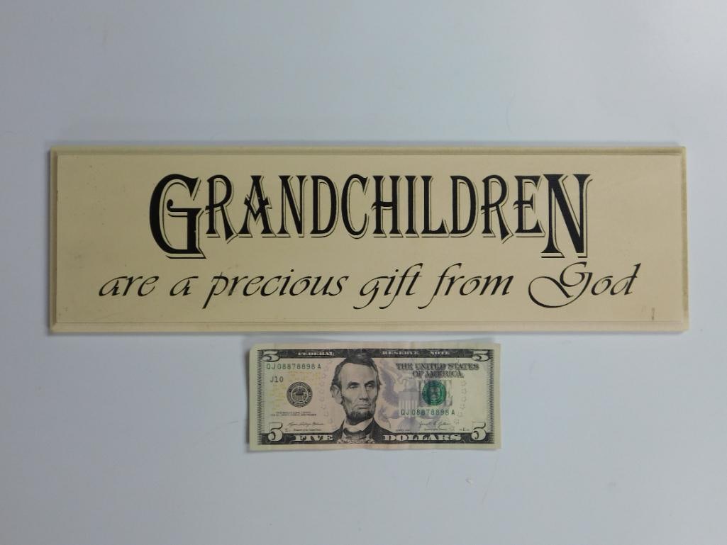 Grandchildren are a precious gift from God Decorative Sign: Grandchildren are a precious gift from God Decorative Sign