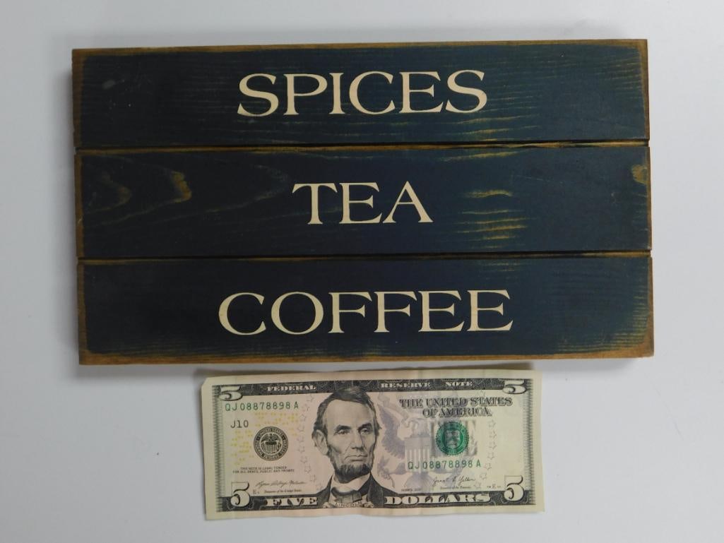 Spices, Tea, Coffee Decorative Sign: Spices, Tea, Coffee Decorative Sign