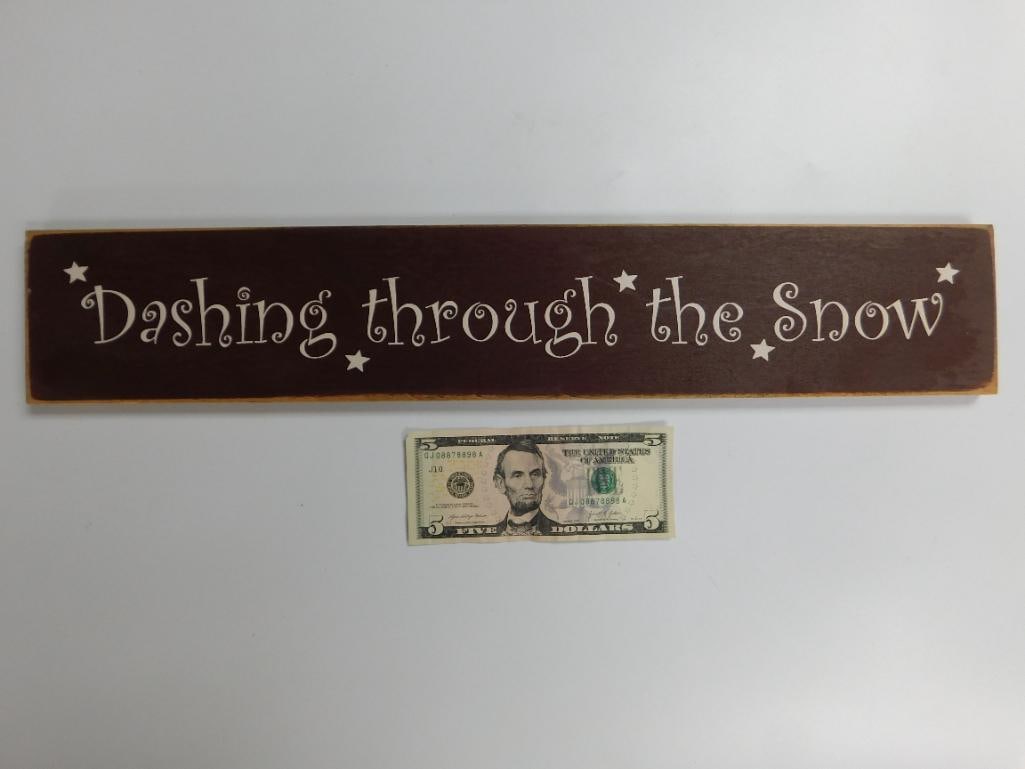 Dashing Through the Snow Decorative Wooden Sign: Dashing Through the Snow Decorative Wooden Sign