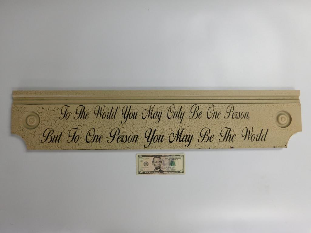 Decorative Wall Plaque With Inspirational Quote: Decorative Wall Plaque With Inspirational Quote