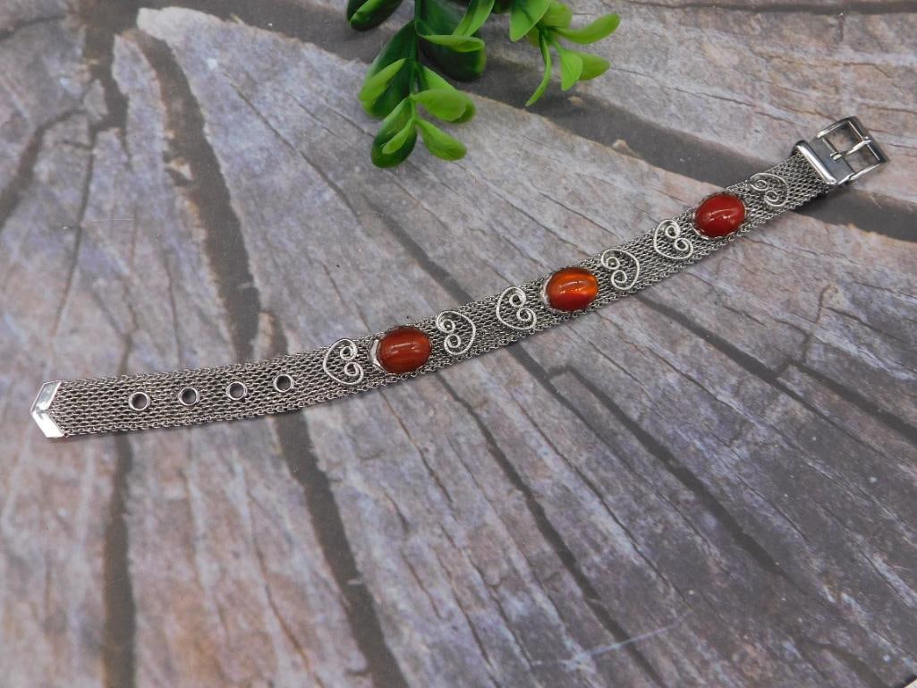 STONE STUDDED BRACELET ROCK STONE LAPIDARY SPECIMEN: STONE STUDDED BRACELET ROCK STONE LAPIDARY SPECIMEN