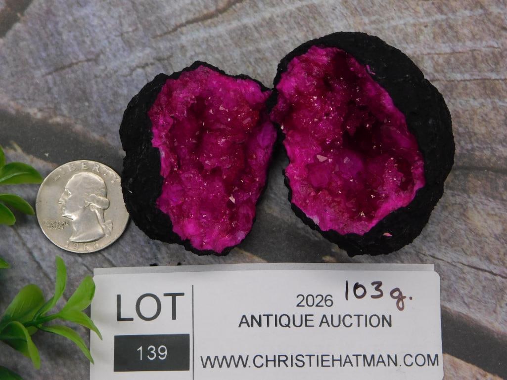 PINK GEODE ROCK STONE LAPIDARY SPECIMEN - 2