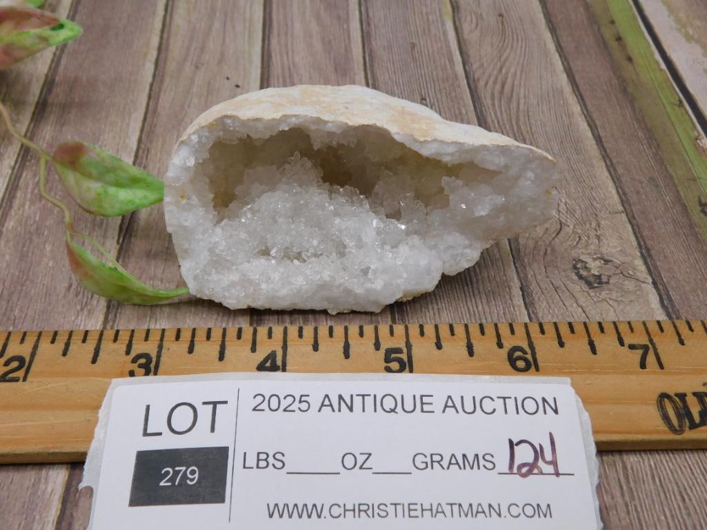 Natural Quartz Geode With Sparkling Crystal Interior - 2