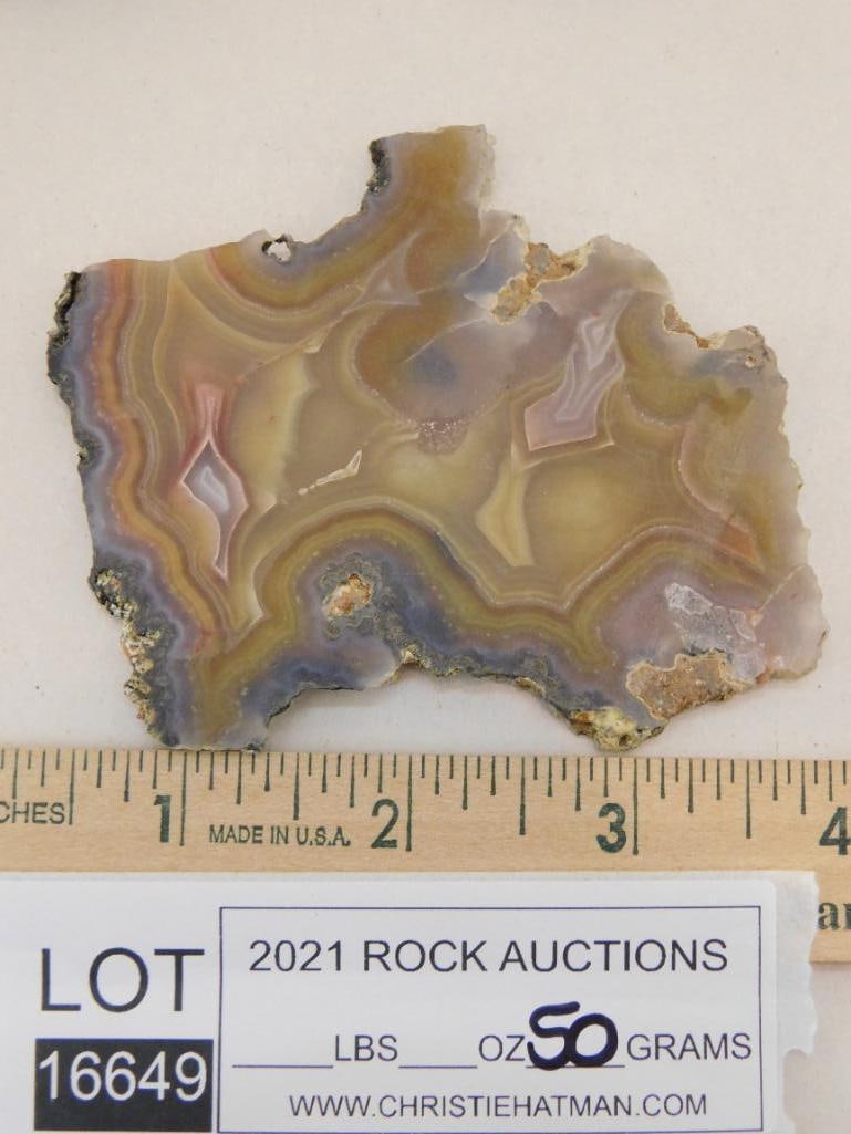 AGATE SLAB ROCK STONE LAPIDARY SPECIMEN - 2