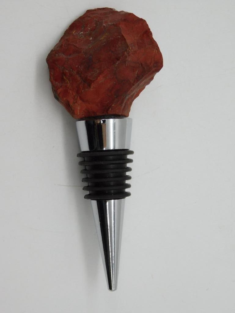 RED JASPER WINE BOTTLE STOPPER ROCK STONE LAPIDARY SPECIMEN: RED JASPER WINE BOTTLE STOPPER ROCK STONE LAPIDARY SPECIMEN