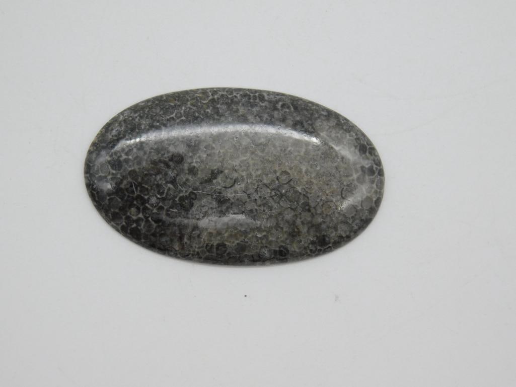 BLACK CORAL CABOCHON ROCK STONE LAPIDARY SPECIMEN: BLACK CORAL CABOCHON ROCK STONE LAPIDARY SPECIMEN