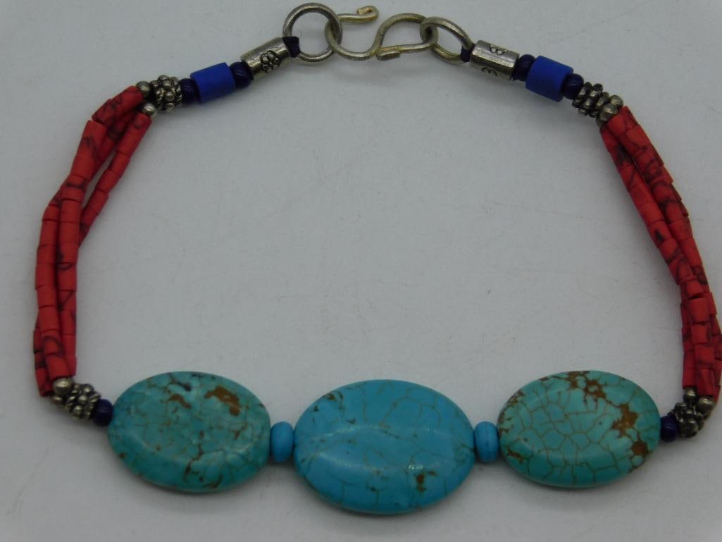 MIXED STONE BRACELET ROCK STONE LAPIDARY SPECIMEN: MIXED STONE BRACELET ROCK STONE LAPIDARY SPECIMEN