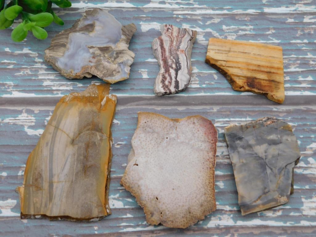 MIXED LOT ROCK STONE LAPIDARY SPECIMEN: MIXED LOT ROCK STONE LAPIDARY SPECIMEN