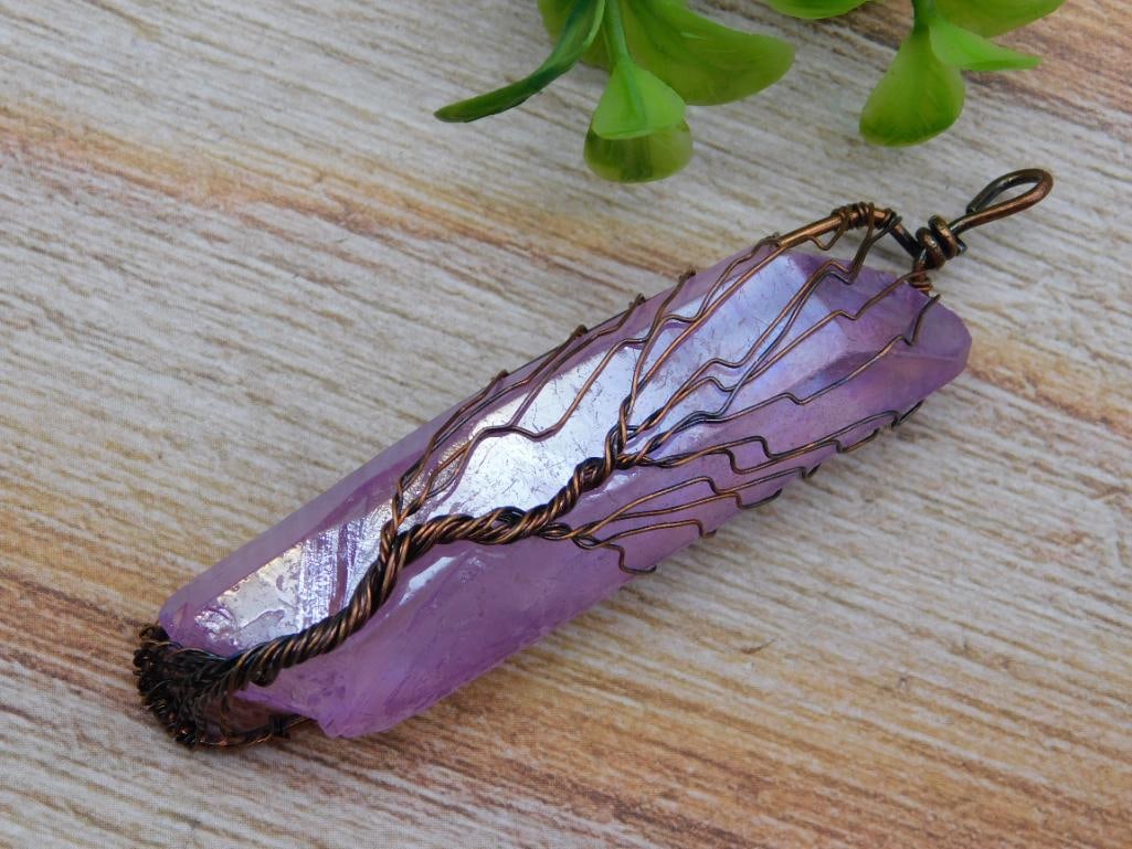 WIRE-WRAPPED TREE OF LIFE PENDANT ROCK STONE LAPIDARY SPECIMEN: WIRE-WRAPPED TREE OF LIFE PENDANT ROCK STONE LAPIDARY SPECIMEN