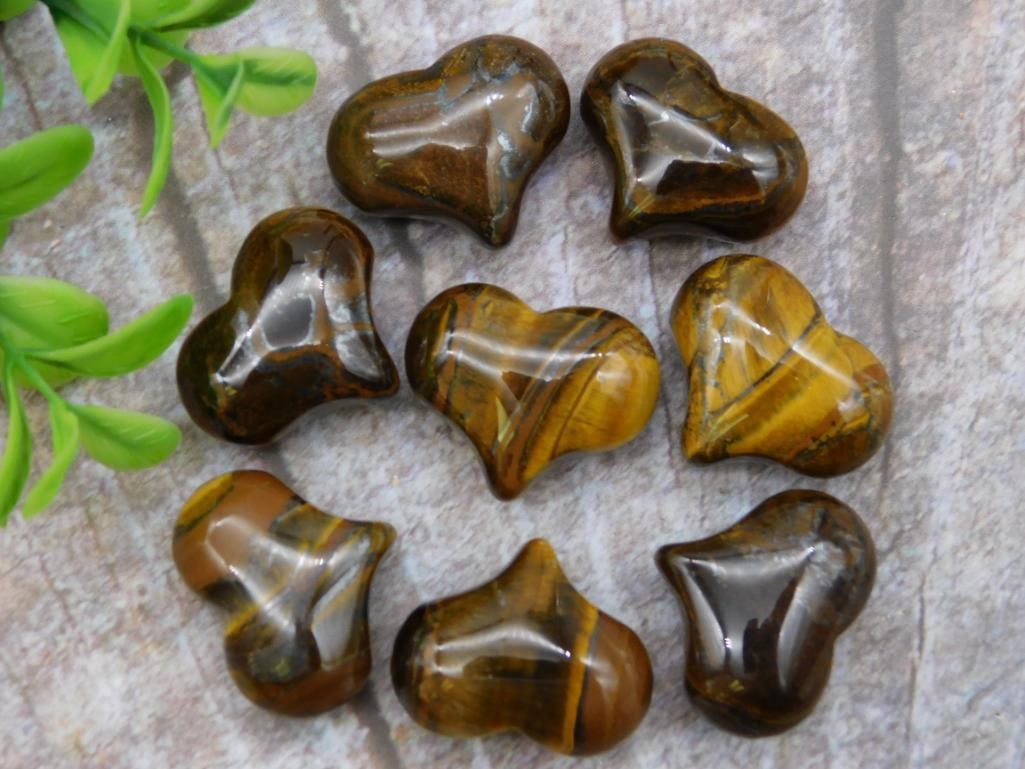 TIGER EYE HEARTS ROCK STONE LAPIDARY SPECIMEN: TIGER EYE HEARTS ROCK STONE LAPIDARY SPECIMEN
