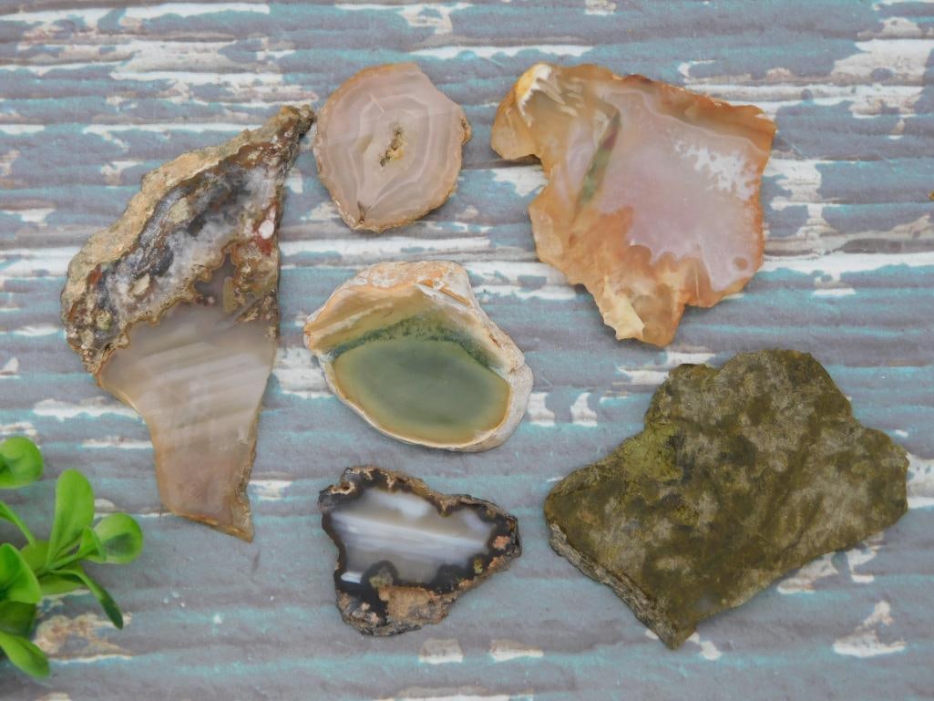 MIXED SLAB LOT ROCK STONE LAPIDARY SPECIMEN: MIXED SLAB LOT ROCK STONE LAPIDARY SPECIMEN