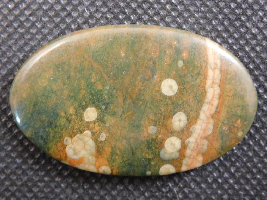 RHYOLITE CABOCHON ROCK STONE LAPIDARY SPECIMEN: RHYOLITE CABOCHON ROCK STONE LAPIDARY SPECIMEN