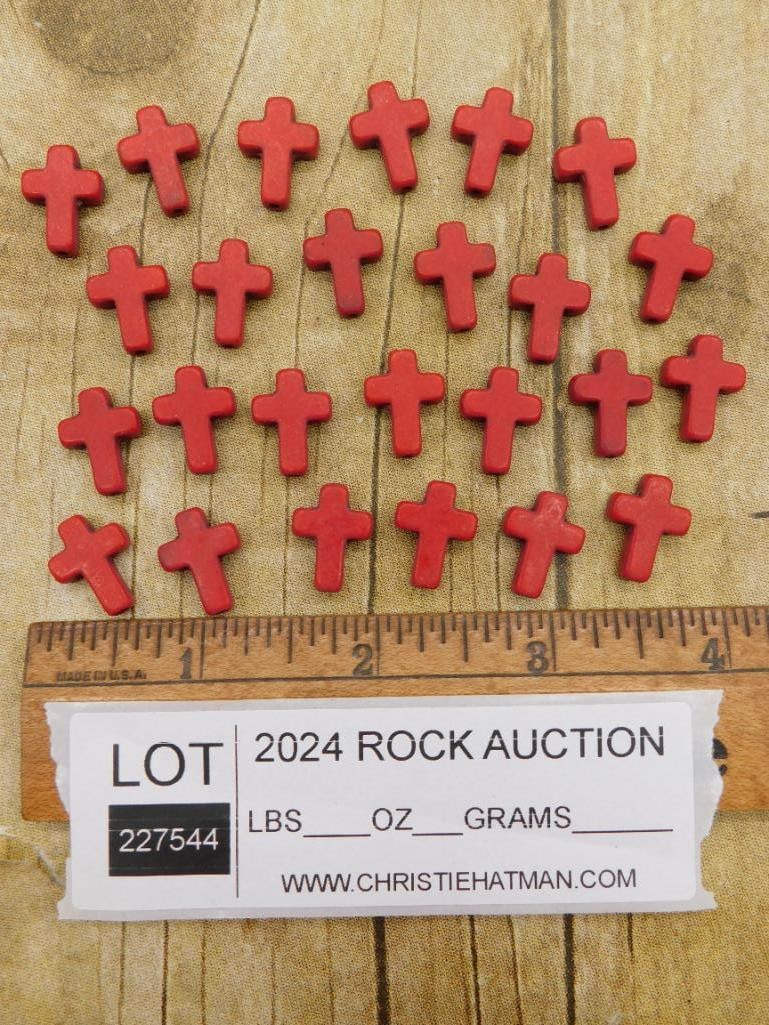 STONE CROSS BEADS ROCK STONE LAPIDARY SPECIMEN - 2