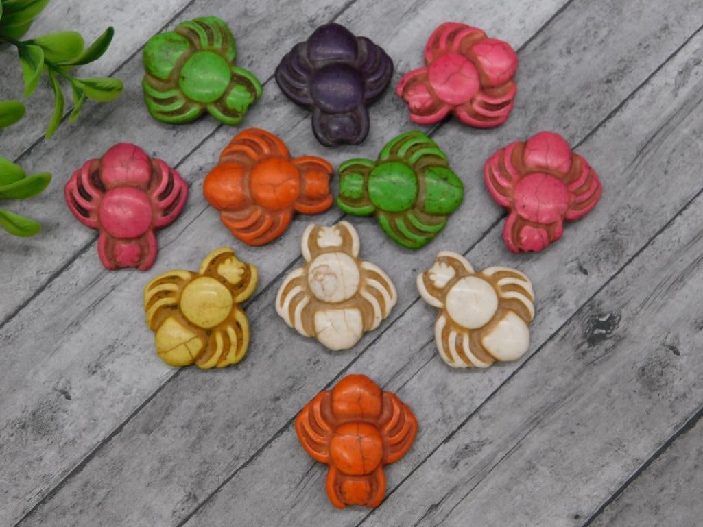 STONE SPIDER BEADS ROCK STONE LAPIDARY SPECIMEN: STONE SPIDER BEADS ROCK STONE LAPIDARY SPECIMEN