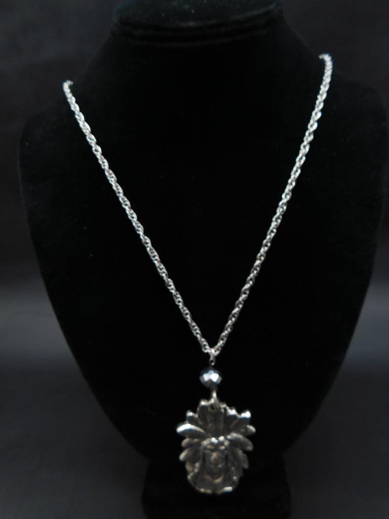 CHIEF PENDANT ON CHAIN NECKLACE - 2