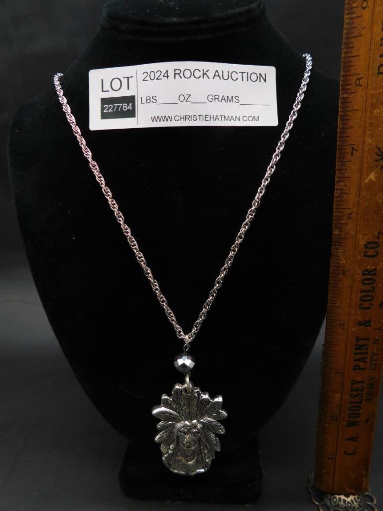 CHIEF PENDANT ON CHAIN NECKLACE - 3