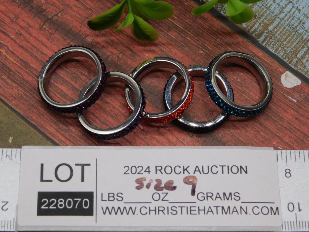 STONE RINGS ROCK STONE LAPIDARY SPECIMEN - 3