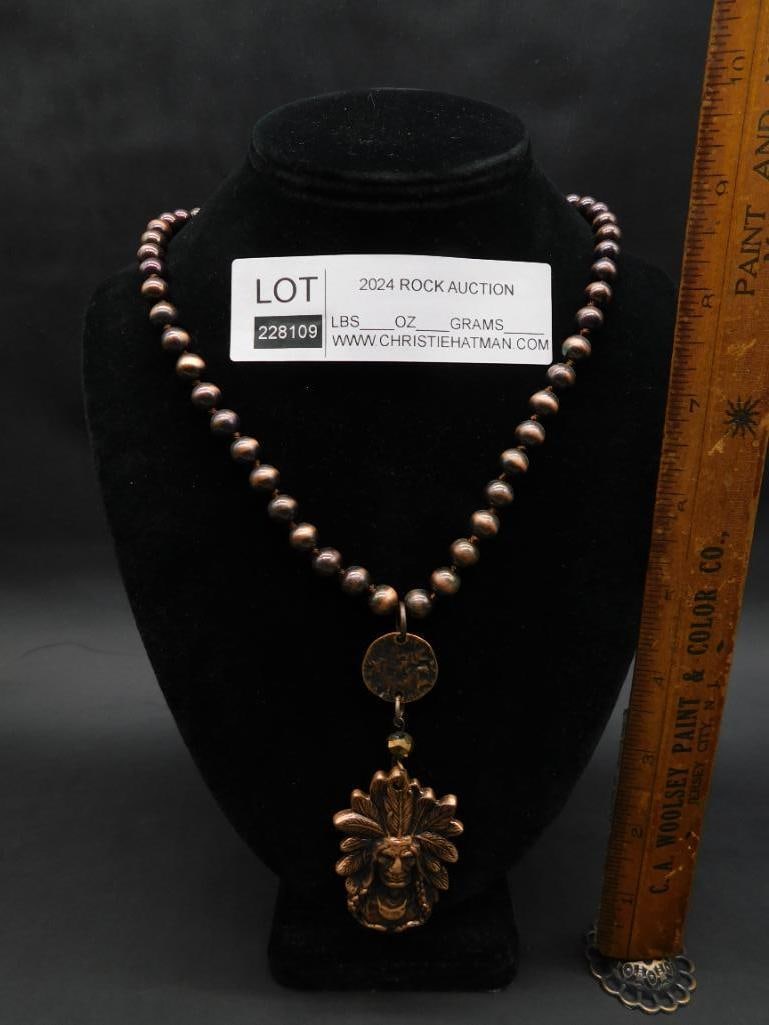 CHIEF PENDANT ON CHAIN NECKLACE - 3