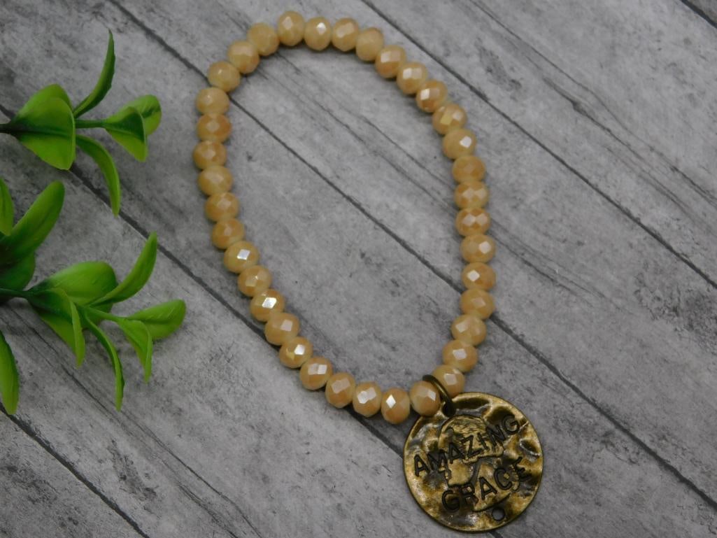 AMAZING GRACE AND SPARKLE BEAD BRACELET: AMAZING GRACE AND SPARKLE BEAD BRACELET