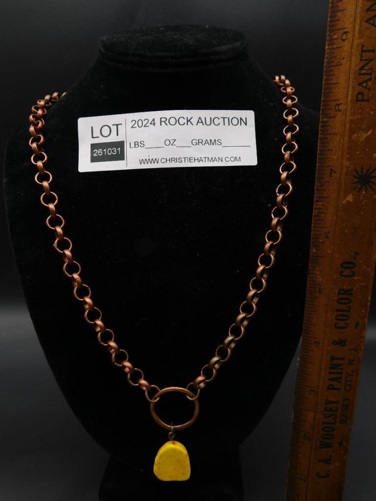 STONE PENDANT ON CHAIN LINK NECKLACE - 3