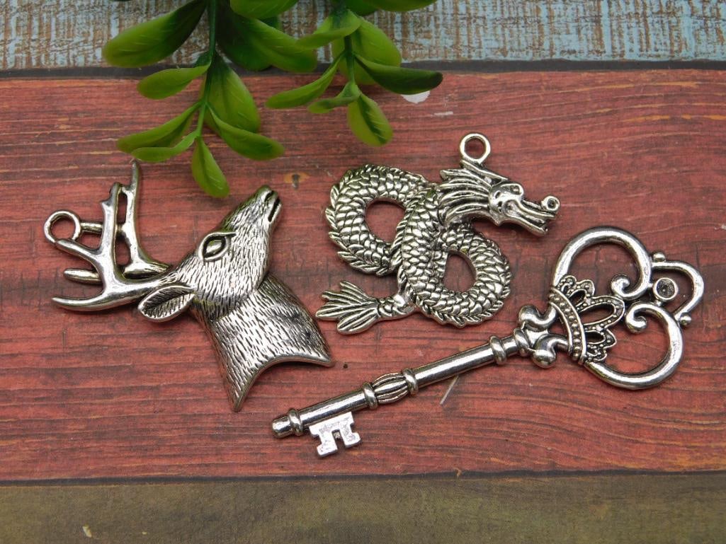 DEER PENDANT, DRAGON PENDANT, AND KEY PENDANT: DEER PENDANT, DRAGON PENDANT, AND KEY PENDANT