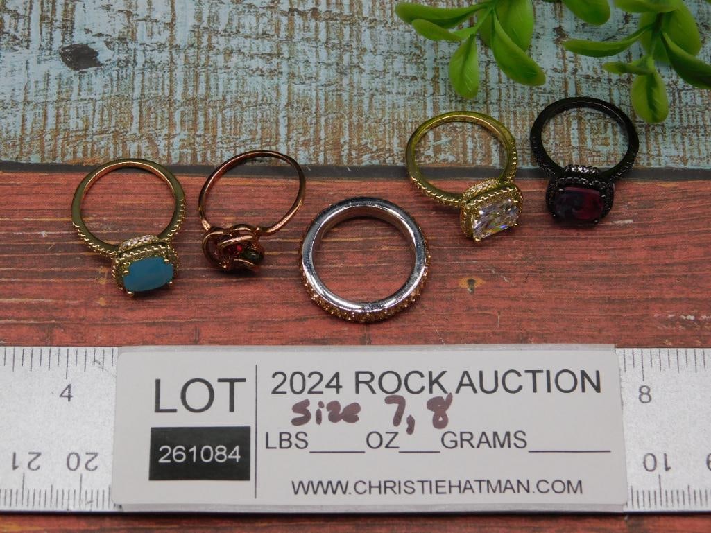 STONE RINGS ROCK STONE LAPIDARY SPECIMEN - 3