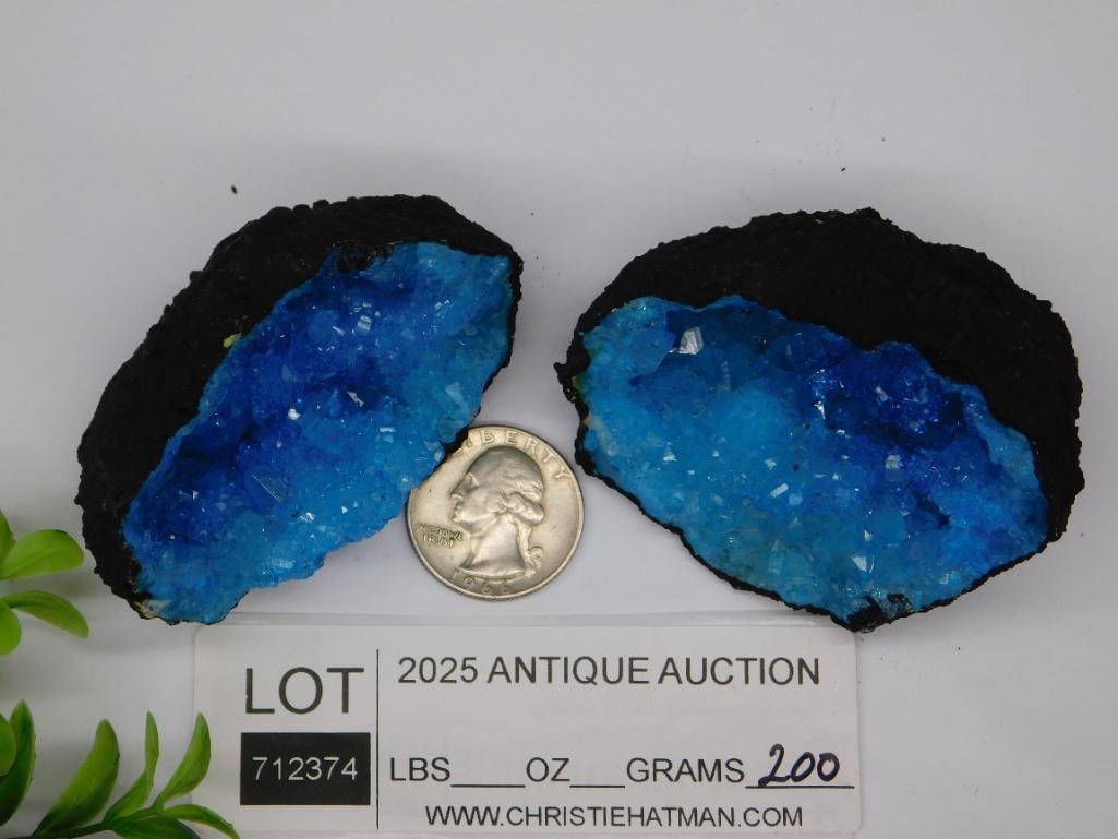 BLUE GEODE ROCK STONE LAPIDARY SPECIMEN - 3