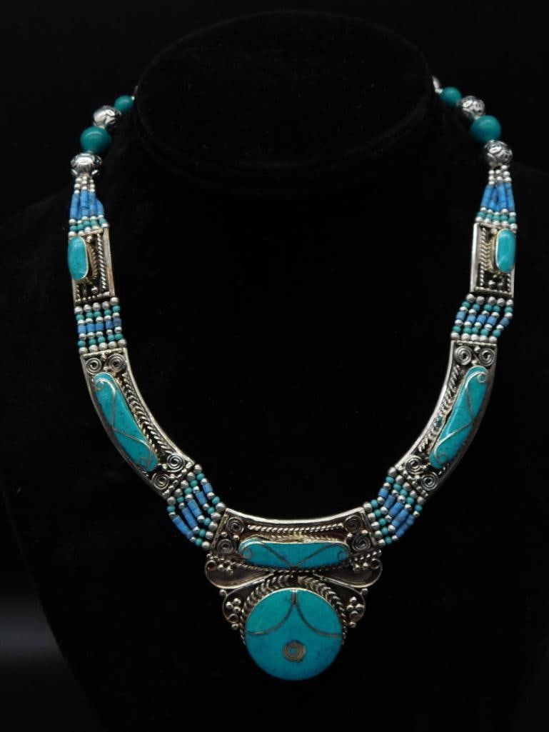 TURQUOISE NECKLACE ROCK STONE LAPIDARY SPECIMEN: TURQUOISE NECKLACE ROCK STONE LAPIDARY SPECIMEN