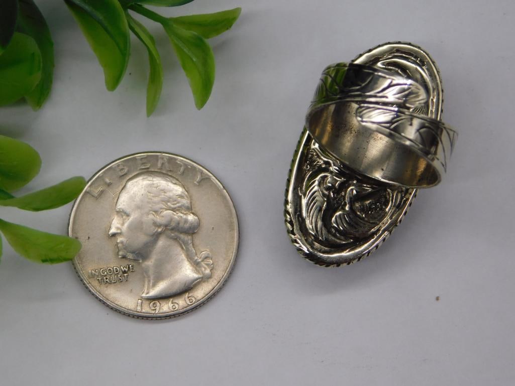 LABRADORITE ADJUSTABLE RING ROCK STONE LAPIDARY SPECIMEN - 3