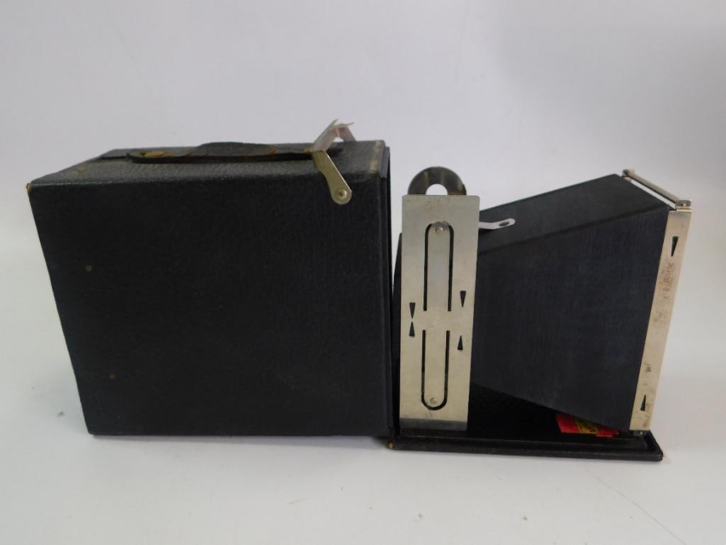 BOX CAMERA BLACK VINTAGE ANTIQUE - 3