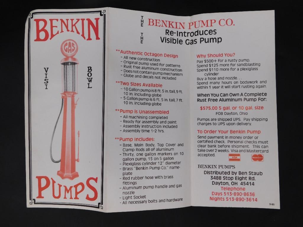 B BENKIN PUMPS AUTOMOBILIA BROCHURE VINTAGE ANTIQUE: BENKIN PUMPS AUTOMOBILIA BROCHURE VINTAGE ANTIQUE