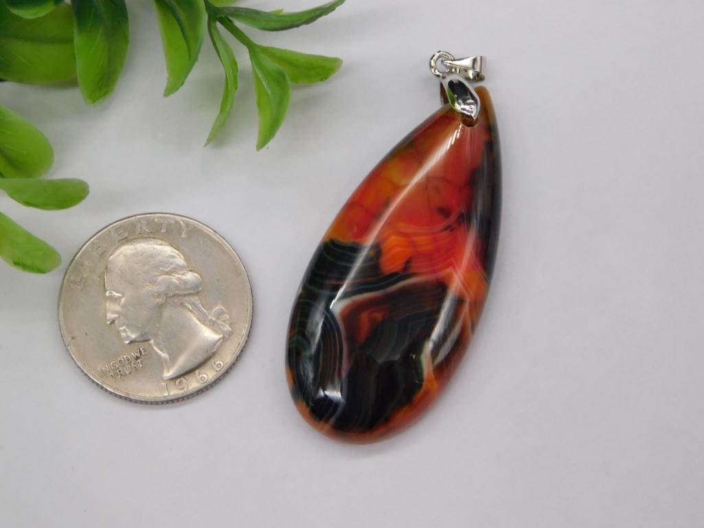 B ECLIPSE AGATE PENDANT ROCK STONE LAPIDARY SPECIMEN - 2