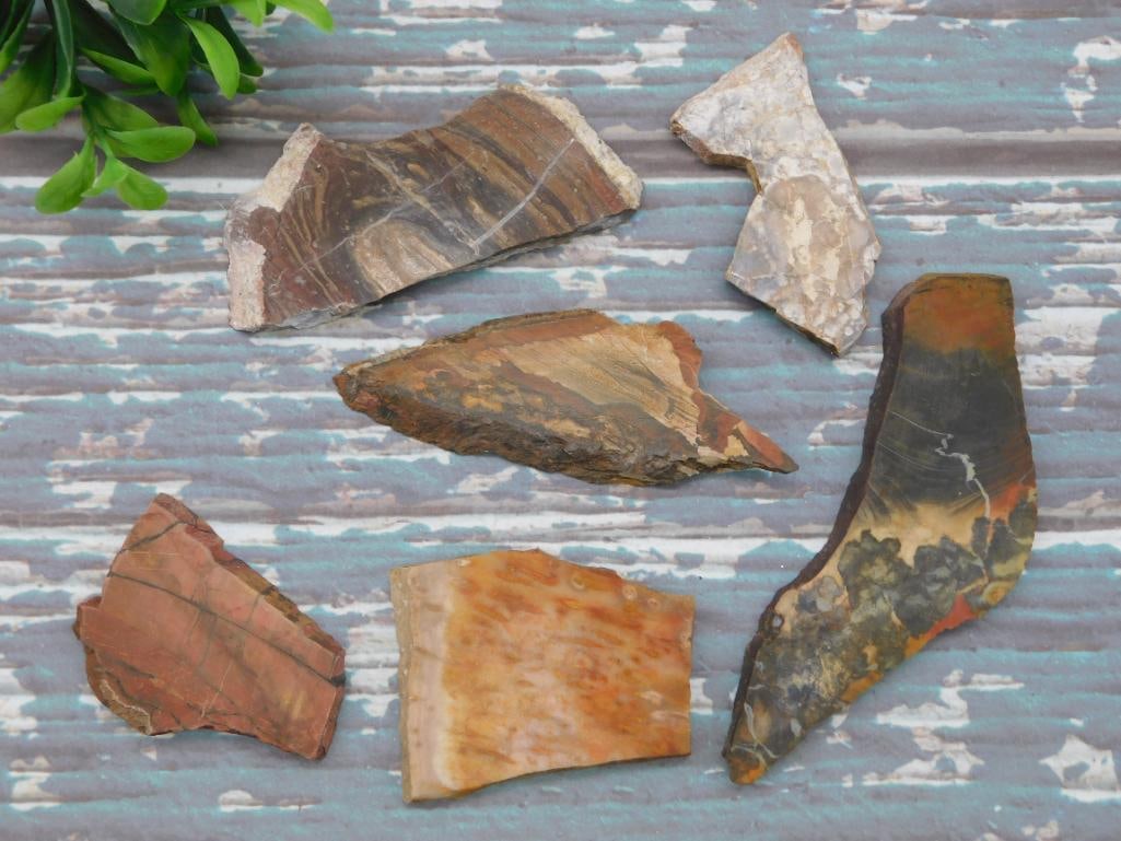 MIXED SLAB LOT ROCK STONE LAPIDARY SPECIMEN: MIXED SLAB LOT ROCK STONE LAPIDARY SPECIMEN