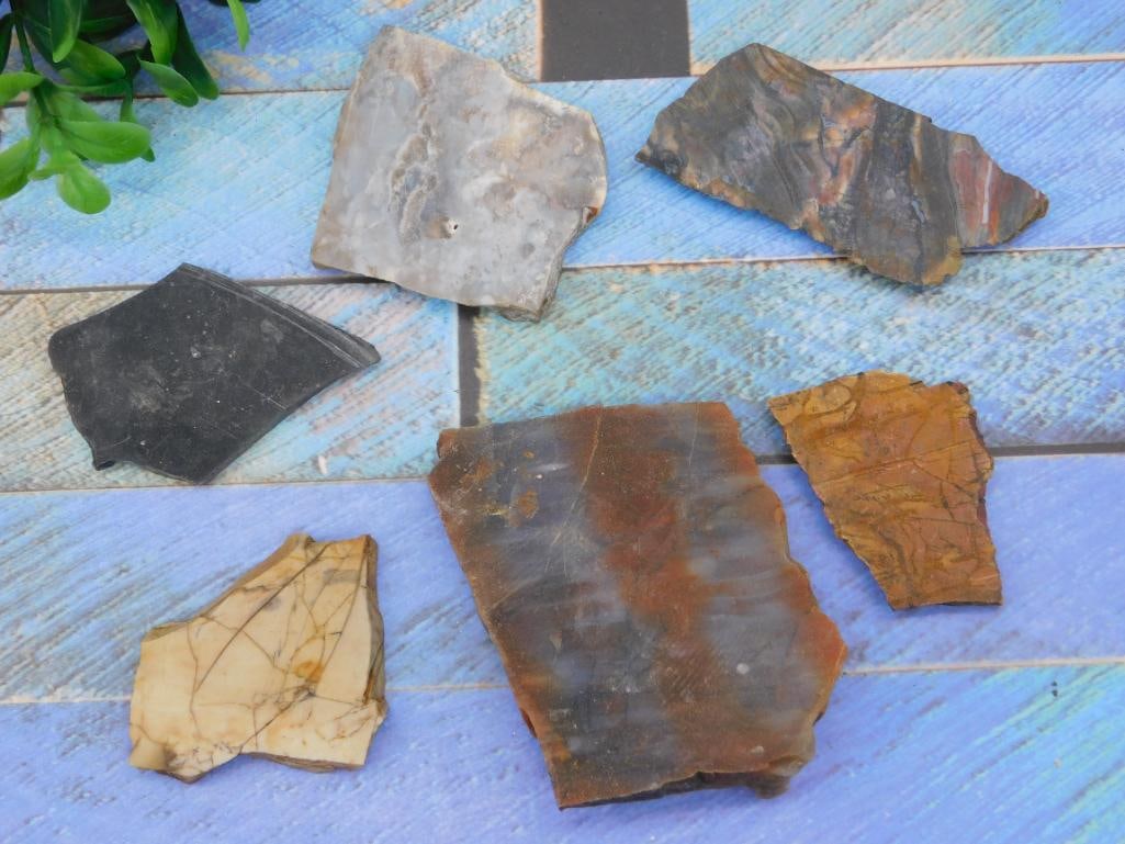 MIXED SLAB LOT ROCK STONE LAPIDARY SPECIMEN: MIXED SLAB LOT ROCK STONE LAPIDARY SPECIMEN