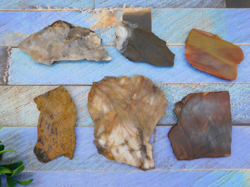 MIXED SLAB LOT ROCK STONE LAPIDARY SPECIMEN: MIXED SLAB LOT ROCK STONE LAPIDARY SPECIMEN