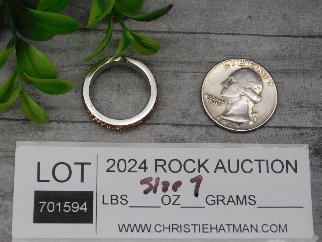 STONE RING ROCK STONE LAPIDARY SPECIMEN - 2