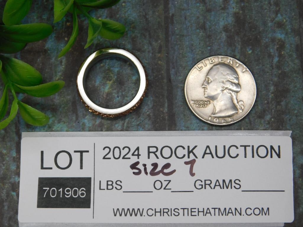 STONE RING ROCK STONE LAPIDARY SPECIMEN - 2